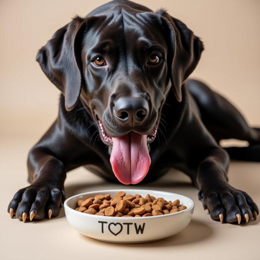 Great Dane Enjoying TOTW Dog Food