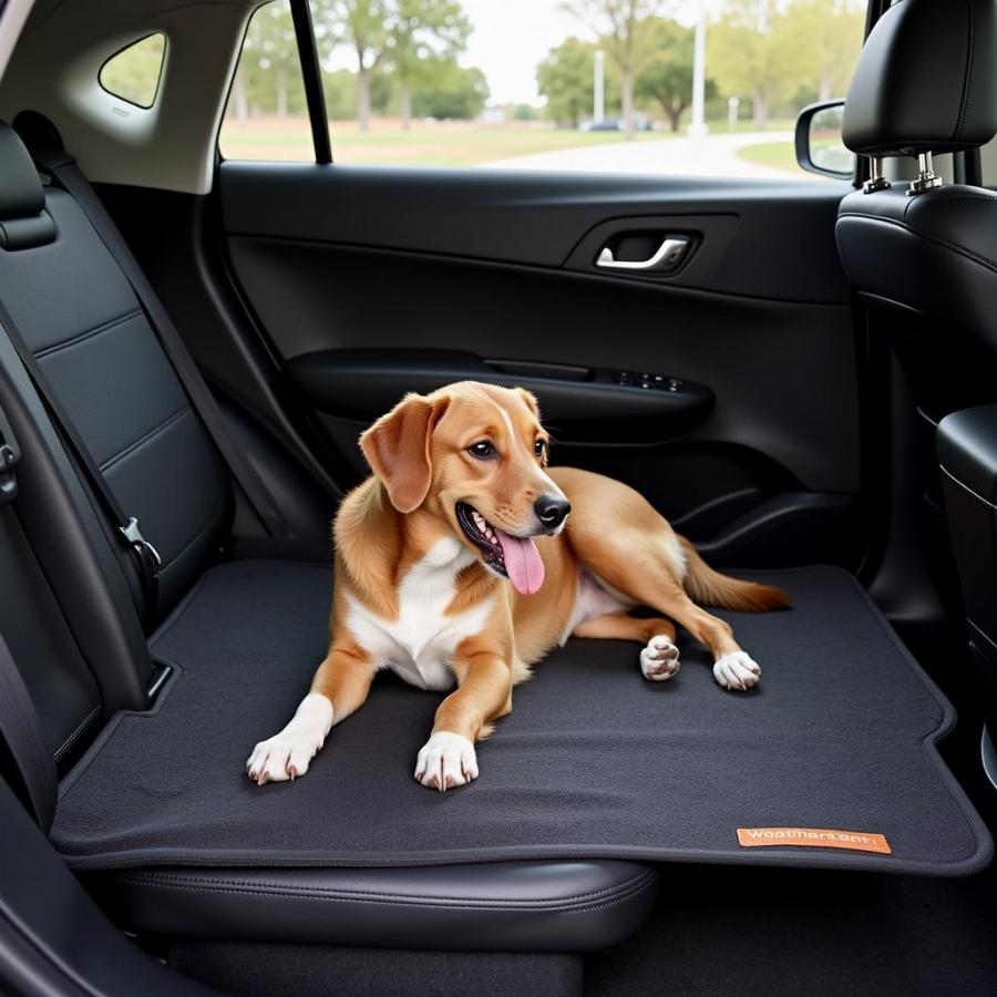 Dog Enjoying a Ride on a WeatherTech Mat