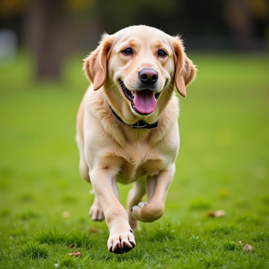 Happy Dog Playing Outdoors - A dog enjoys the outdoors, free from itching and discomfort.