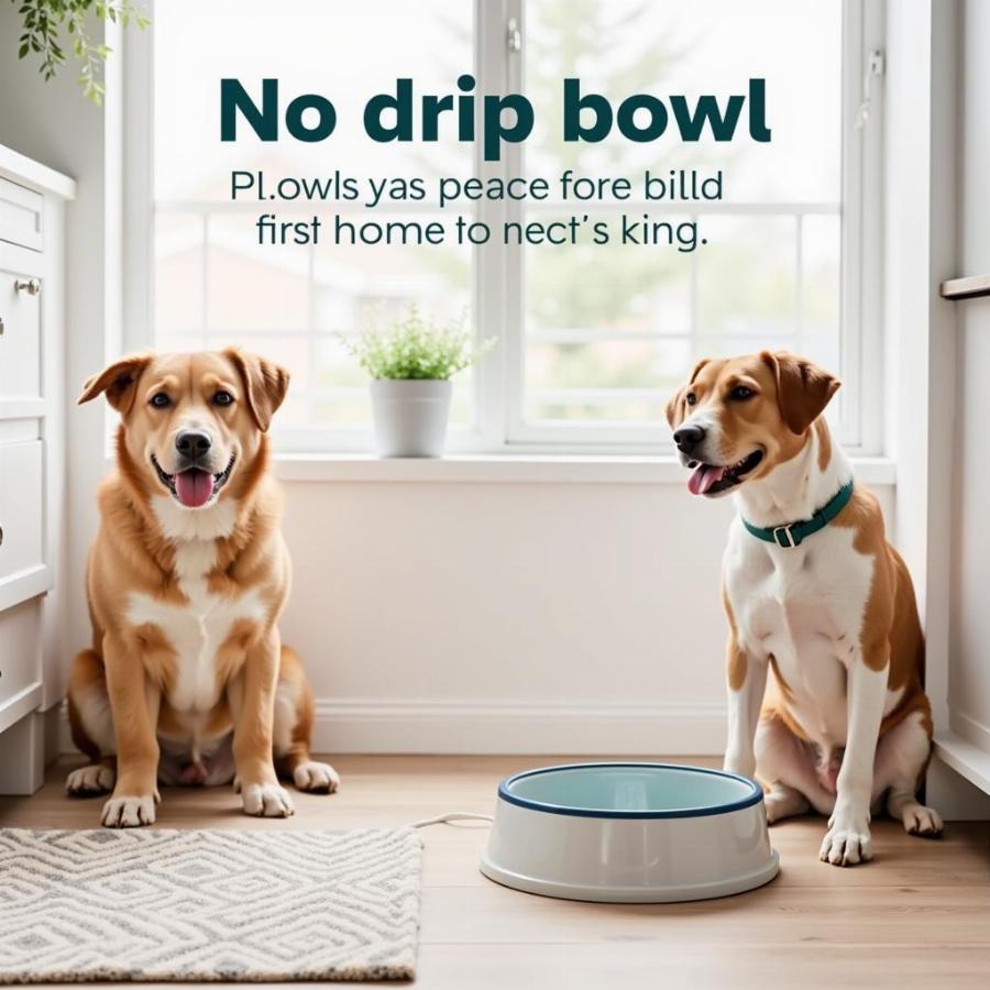 Happy Dog with a No Drip Water Bowl