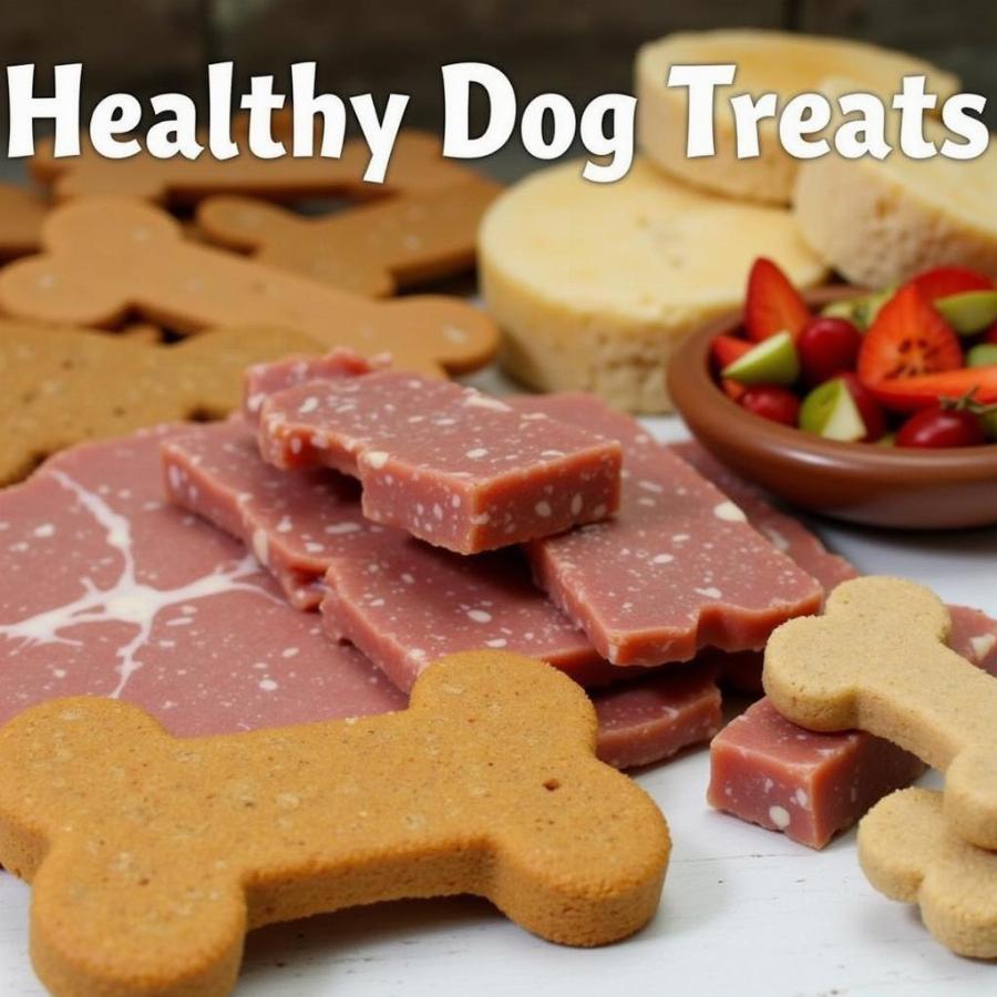 Variety of healthy dog treats