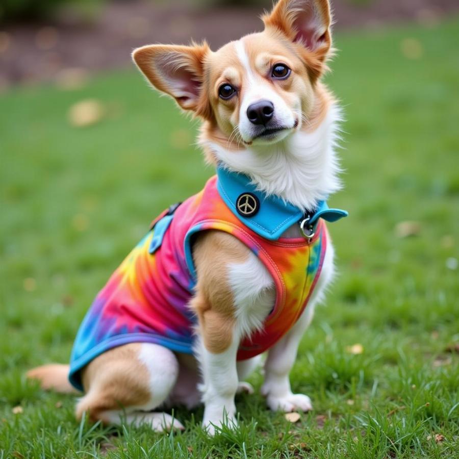 Tie-Dye Vest Hippie Dog Costume