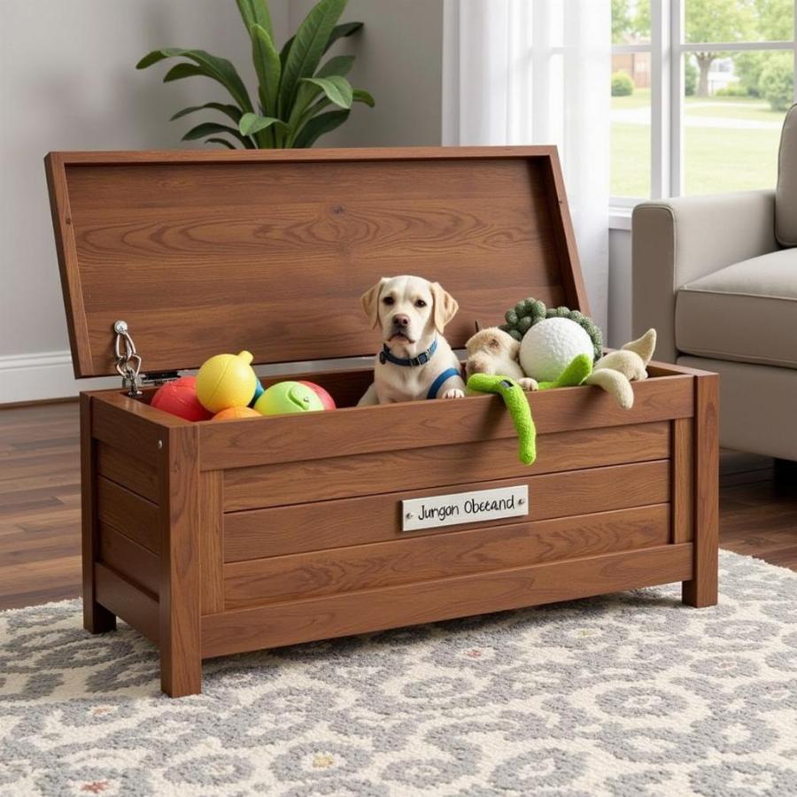 Stylish Wooden Dog Toy Box