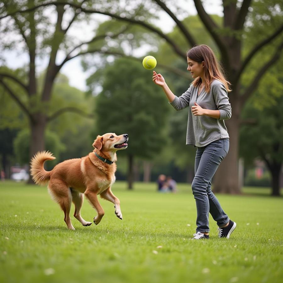 Training a dog to play fetch