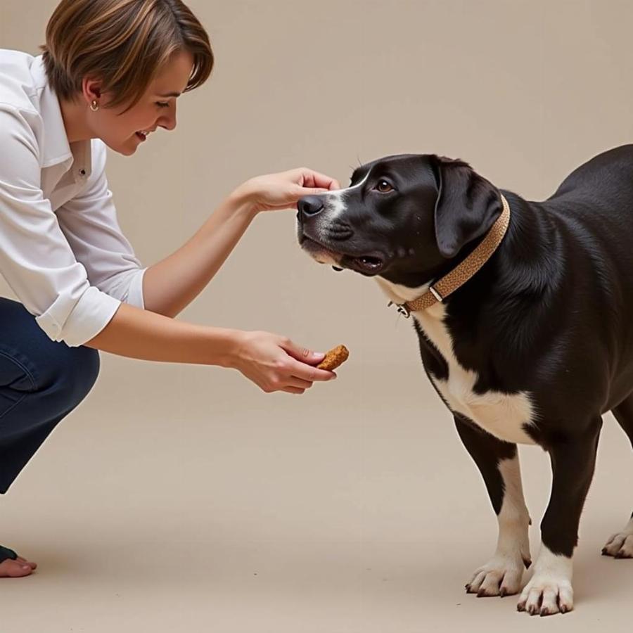 Training a dog not to lick