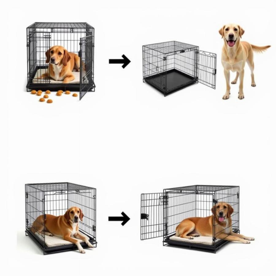 Training a dog to use a crate with wheels