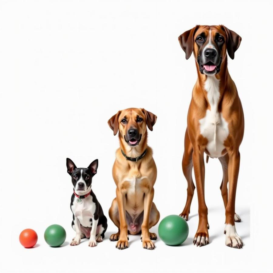 Indestructible Dog Ball Size Comparison