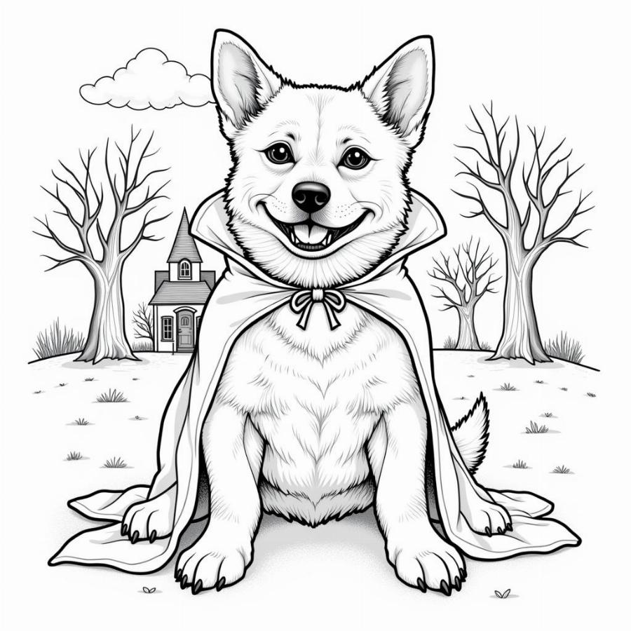 Intricate Halloween Dog Coloring Designs