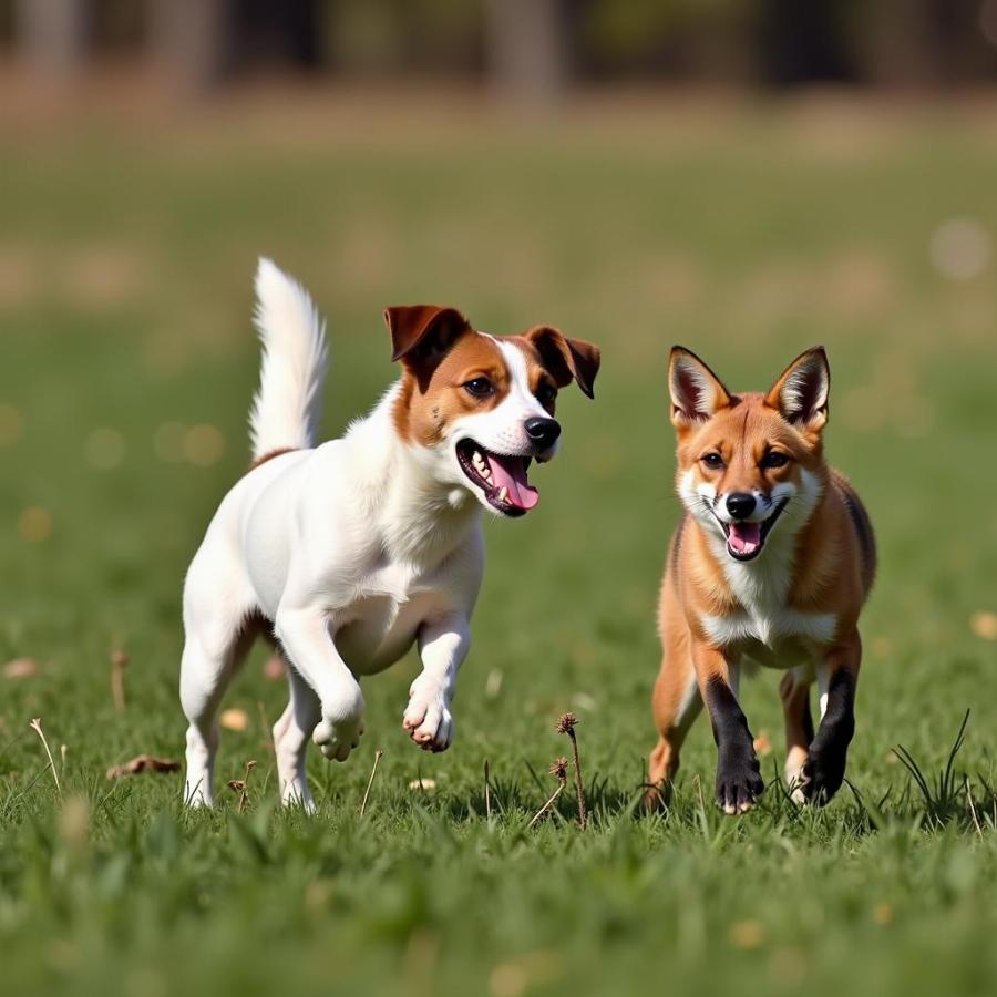 Irish Jack Russell Hunting Fox