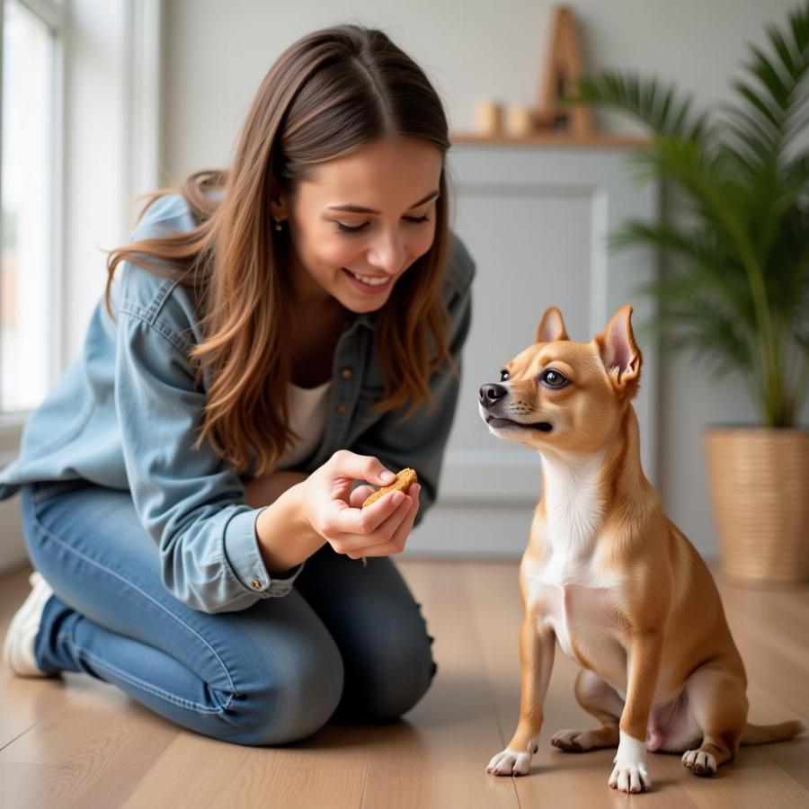 Jack Chihuahua Dog Training with Owner