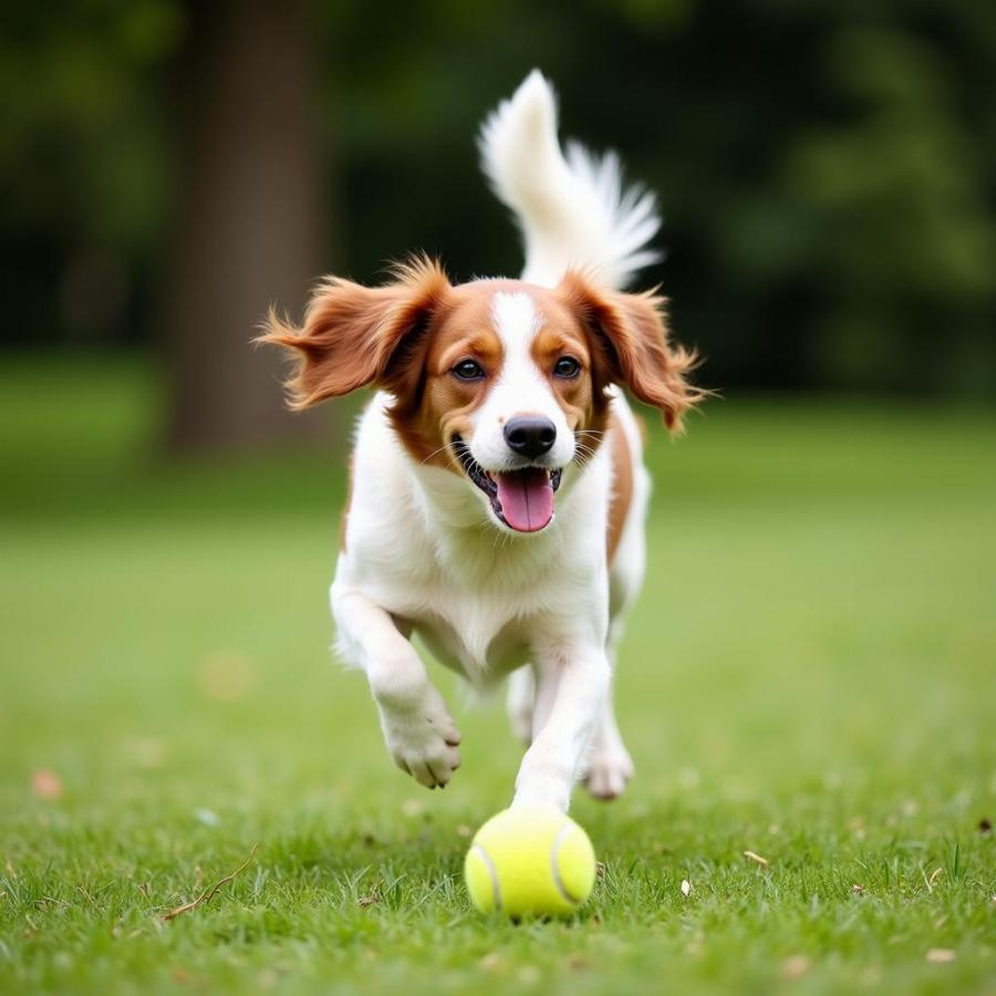 Jack Russell Cocker Spaniel Mix Playing Fetch