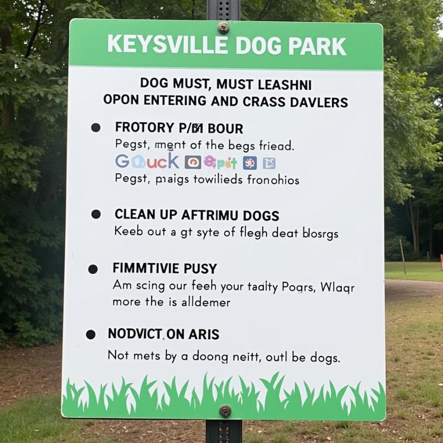 Quy định an toàn tại Keysville Dog Park