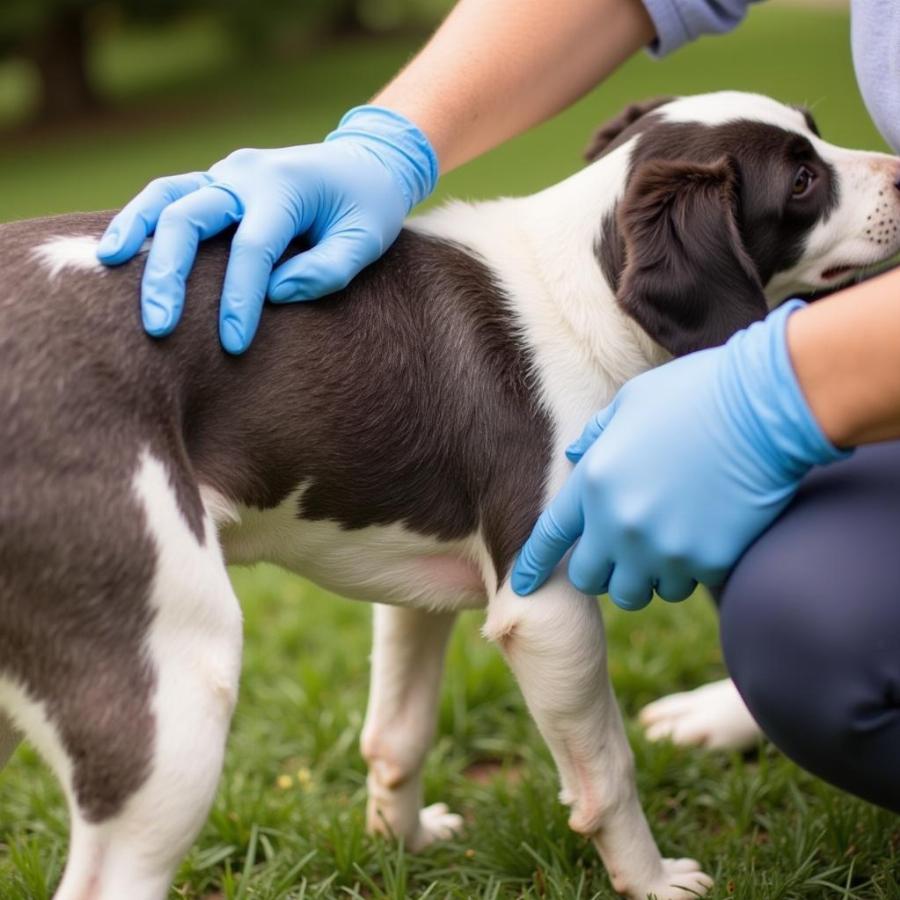 Removing skunk odor from dog with homemade solution