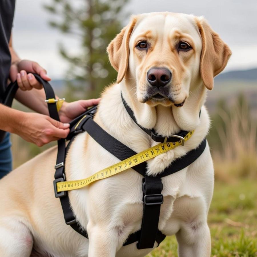 Kiểm tra kích thước dây đeo cho Labrador