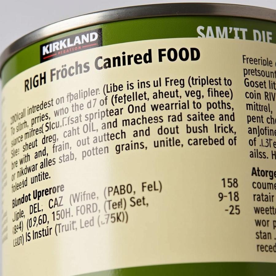 Kirkland Canned Dog Food Ingredients Label