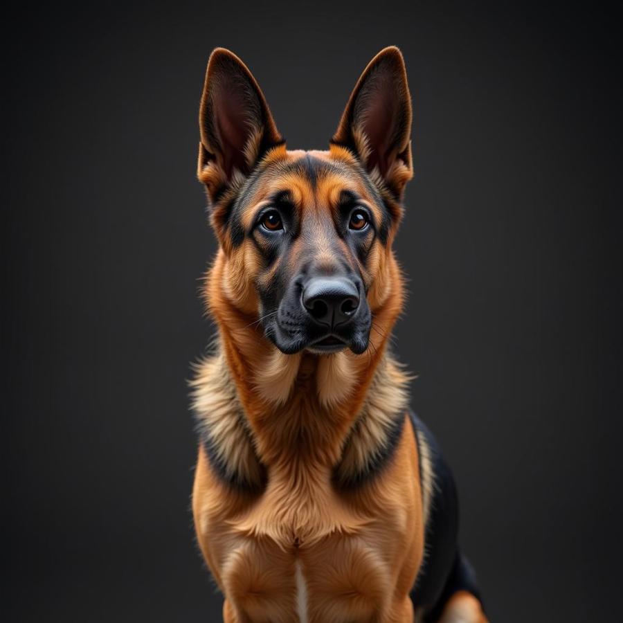 Male German Shepherd Standing Proud