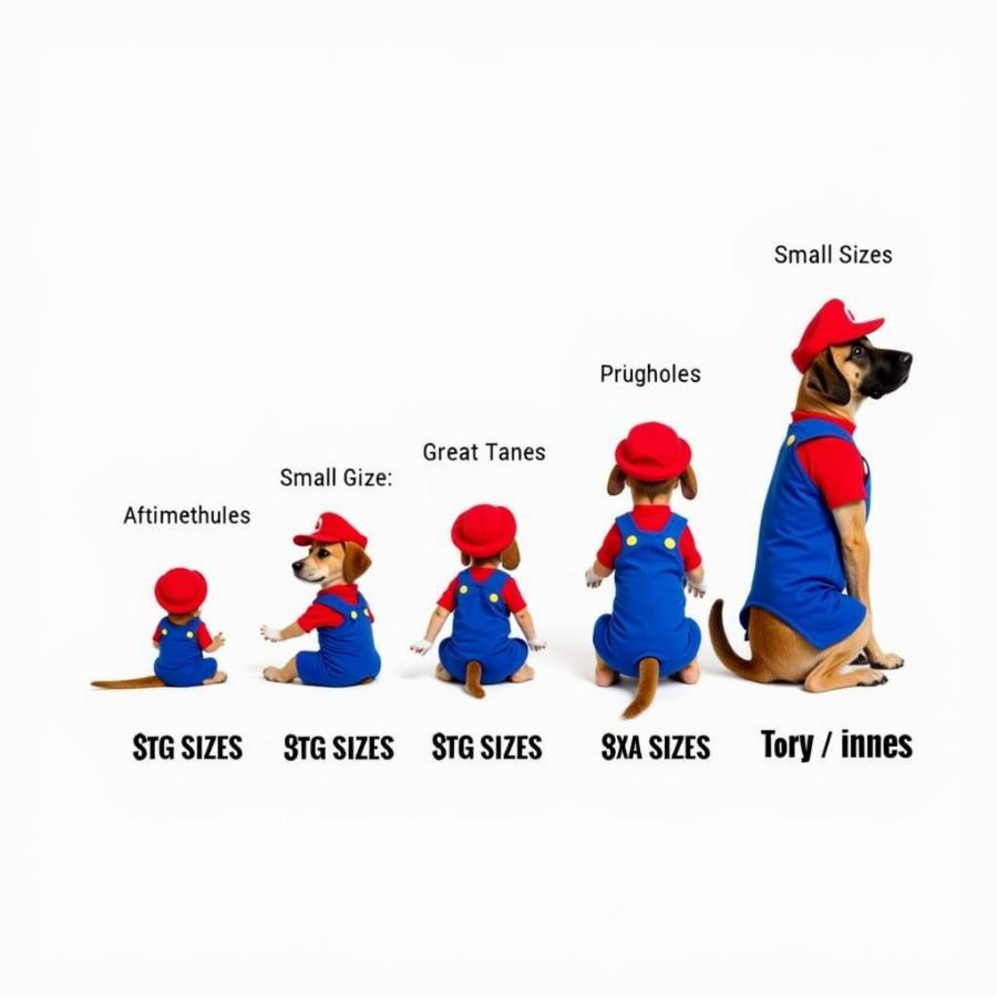 Mario Dog Costume Sizes