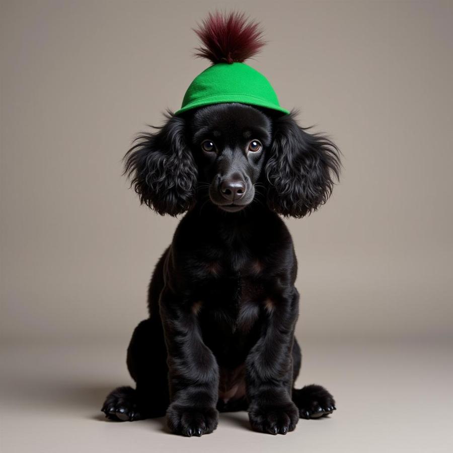 Poodle groomed to look like Marvin the Martian