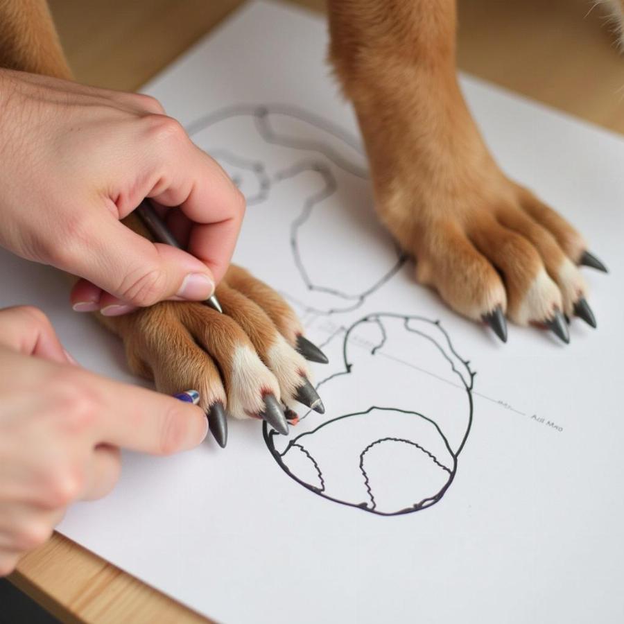 Measuring Dog Paw for Correct Tennis Shoe Size