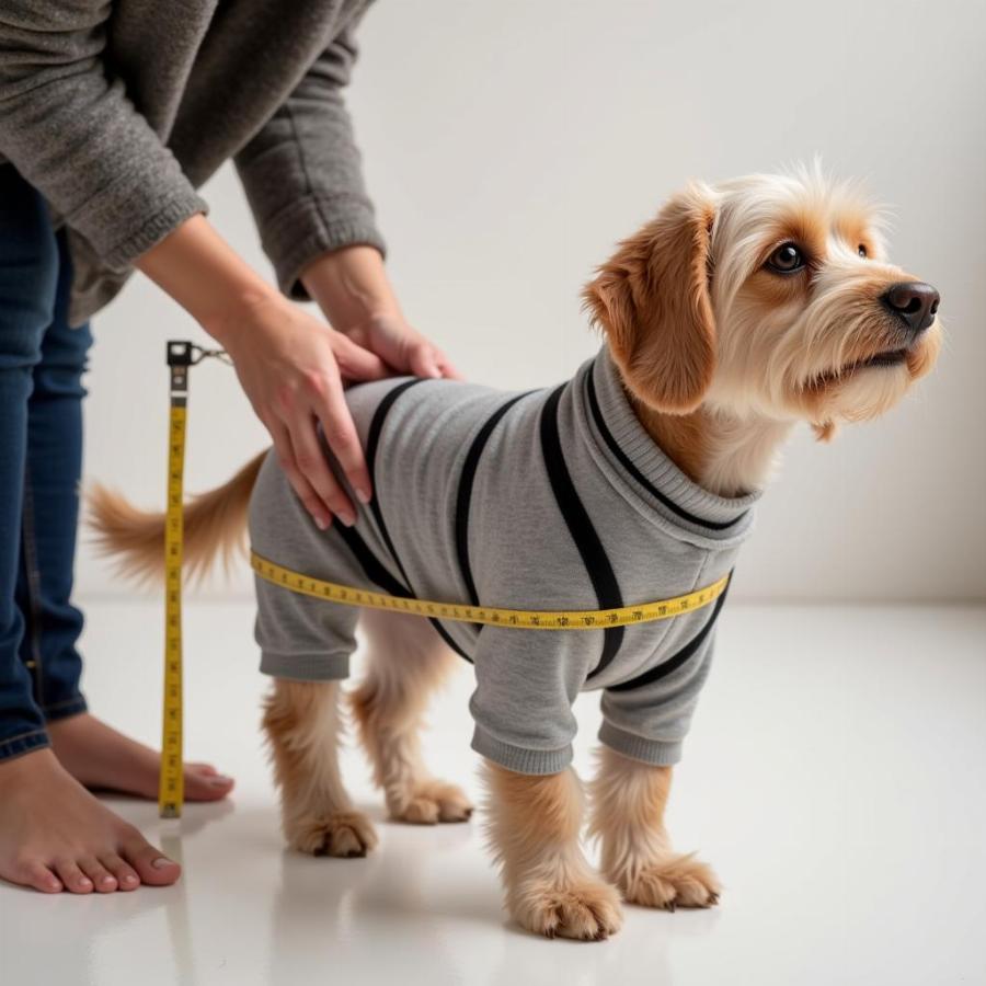 Measuring a Small Dog for Pajamas