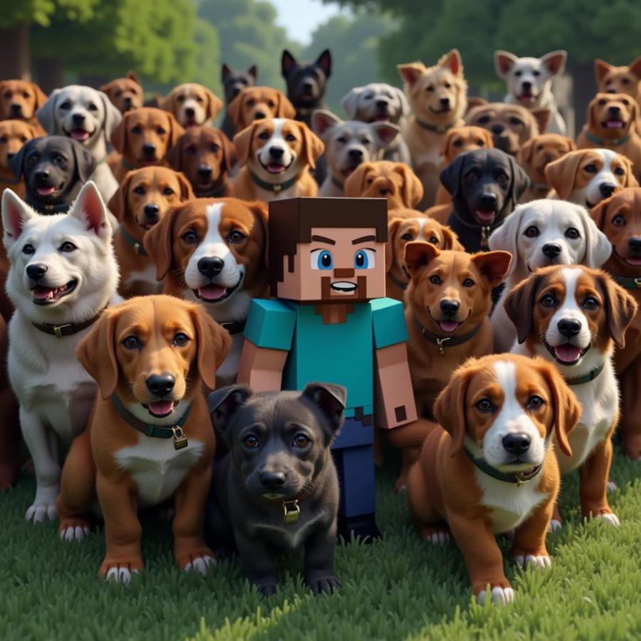 Minecraft Dog Pack with Player