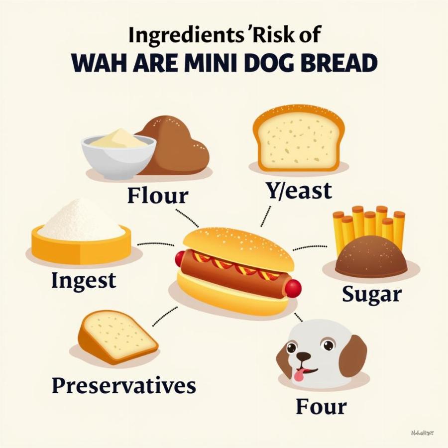 Mini hot dog bread ingredients close-up