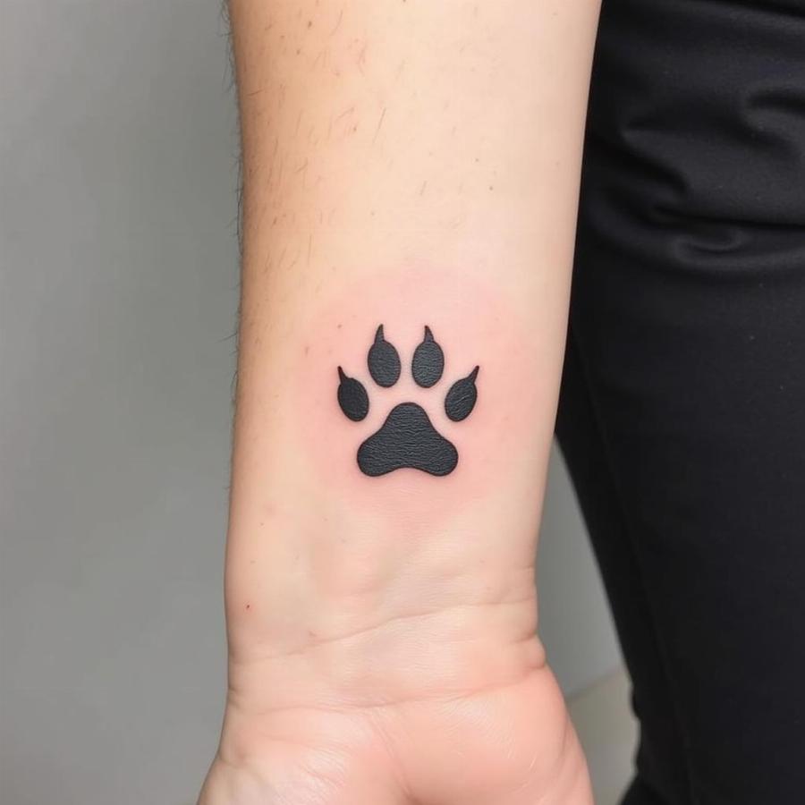 Minimalist Dog Paw Print Tattoo