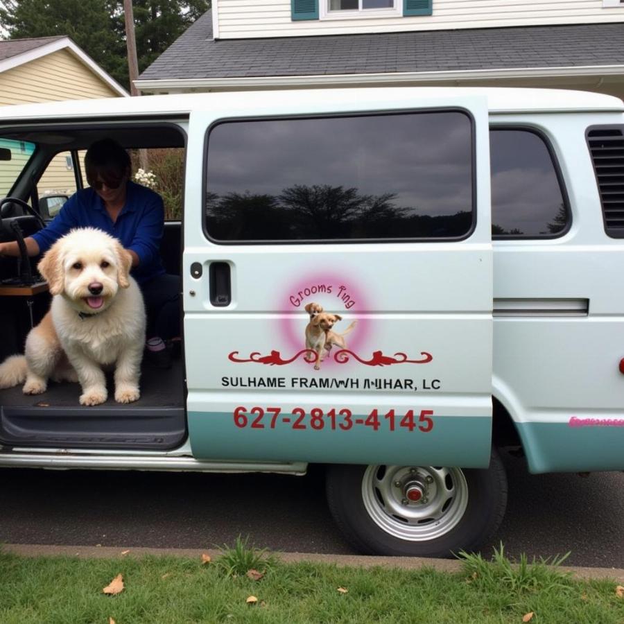 Mobile dog grooming van in Bellingham