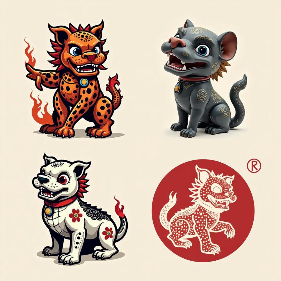 Modern Foo Dog Representations in Art and Design