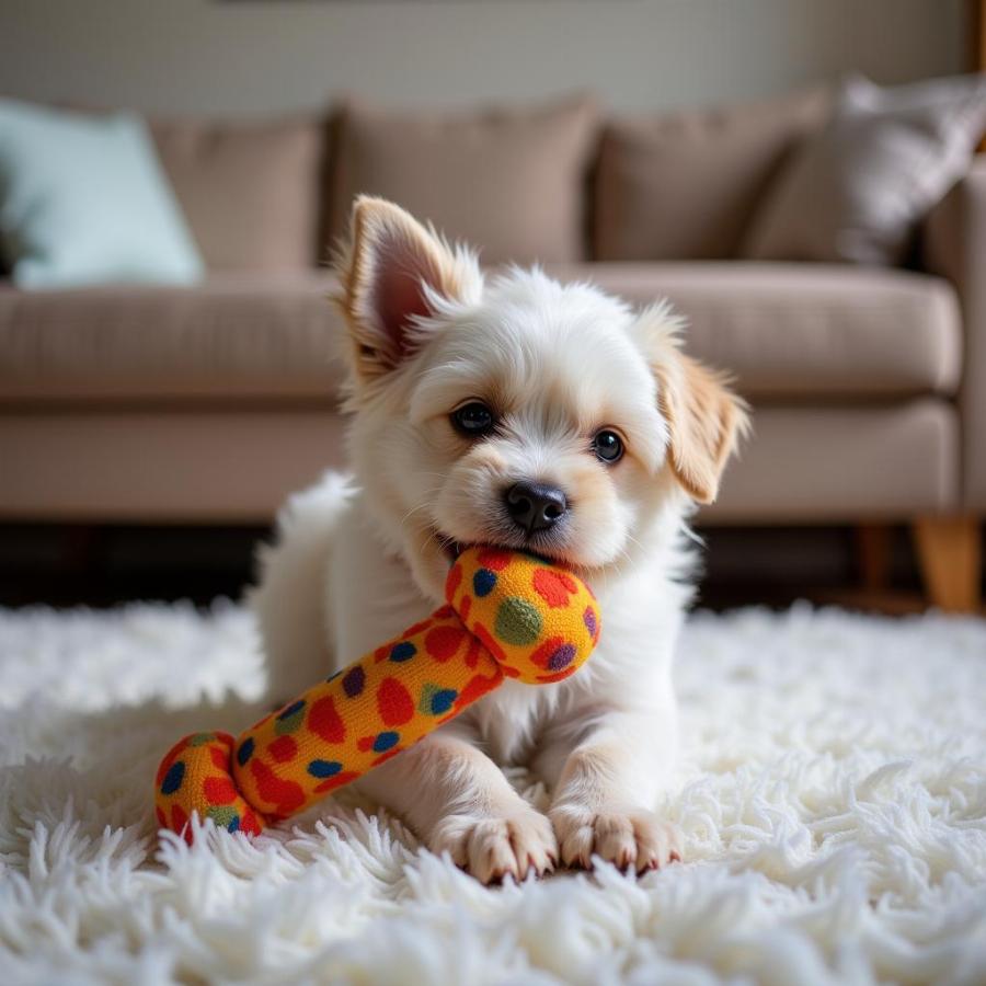 Playful Morkie with Toy