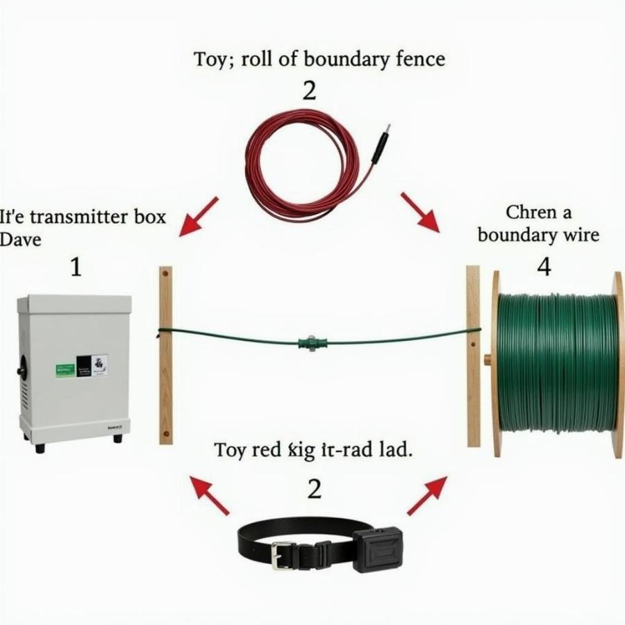 No Dig Dog Fence System Components: Transmitter, Wire, and Collar