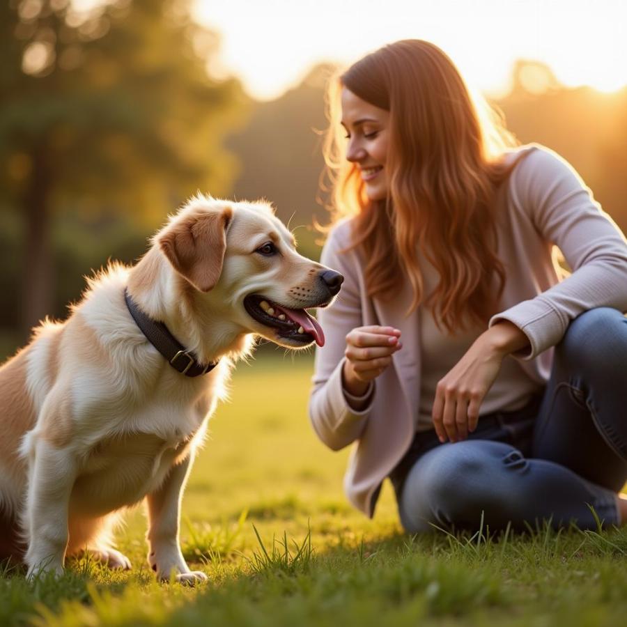 Owner and Dog Celebrating National Spoil Your Dog Day