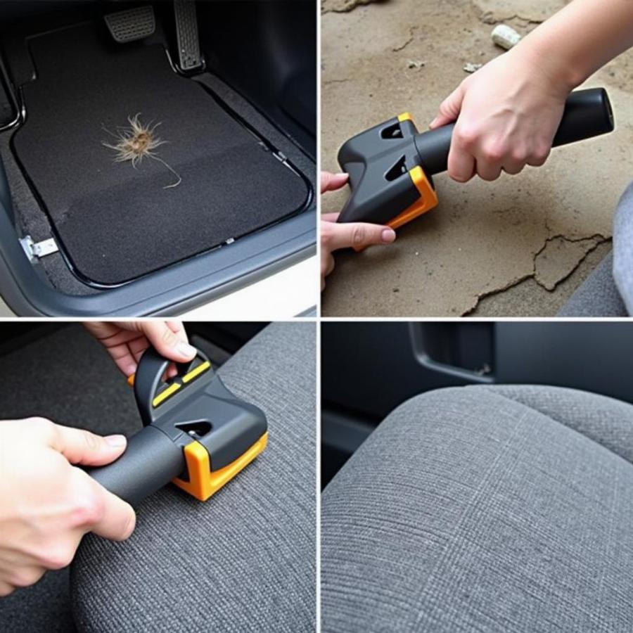 Using a Pet Hair Remover on Car Carpet