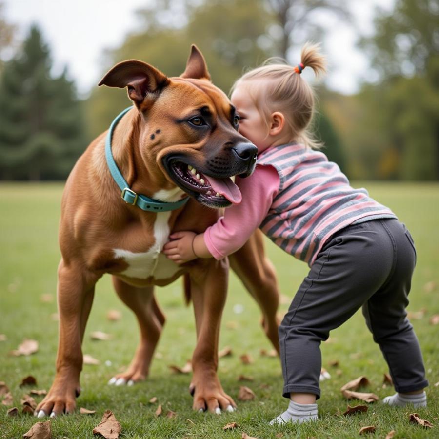 Pit Bull as a loving family pet