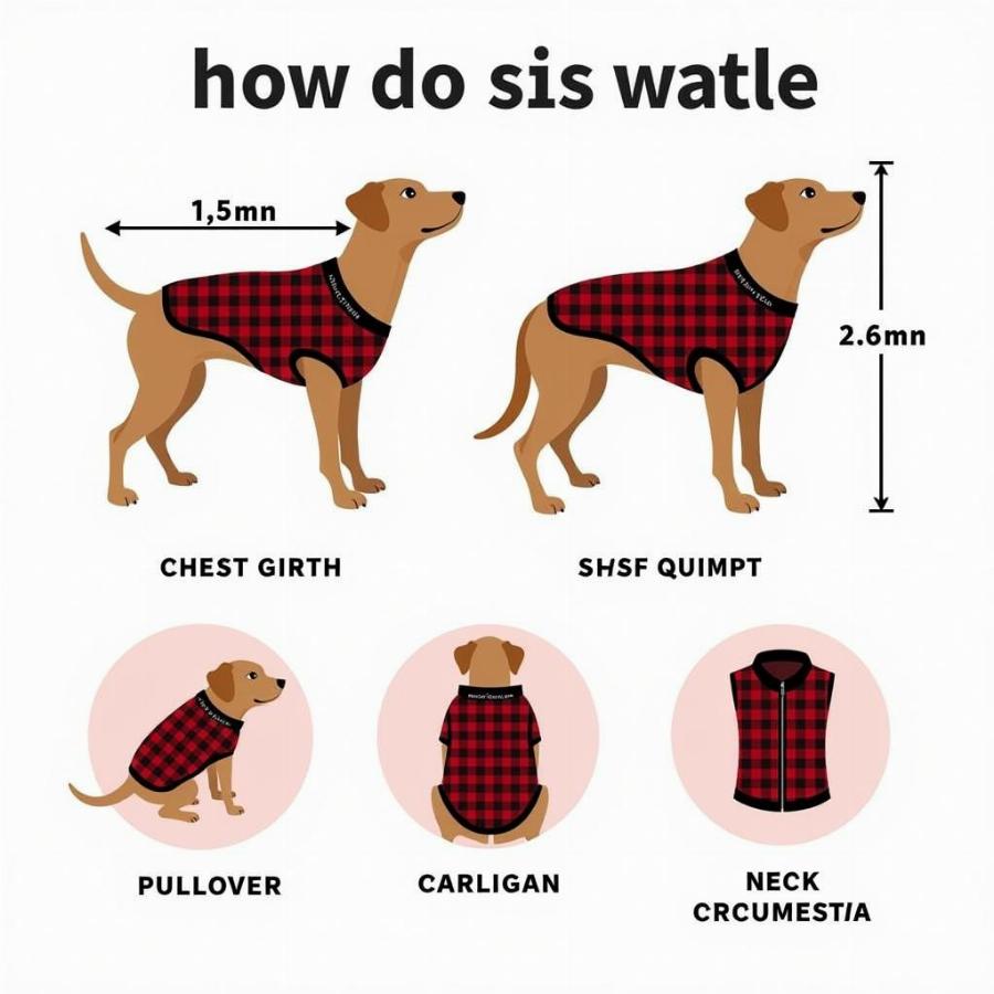 Plaid Dog Sweater Sizing Guide