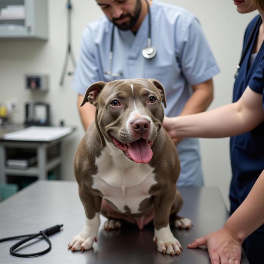 Pocket Bully at the Vet