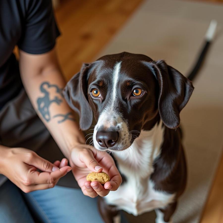 Pointer Mix Dog Training with Owner