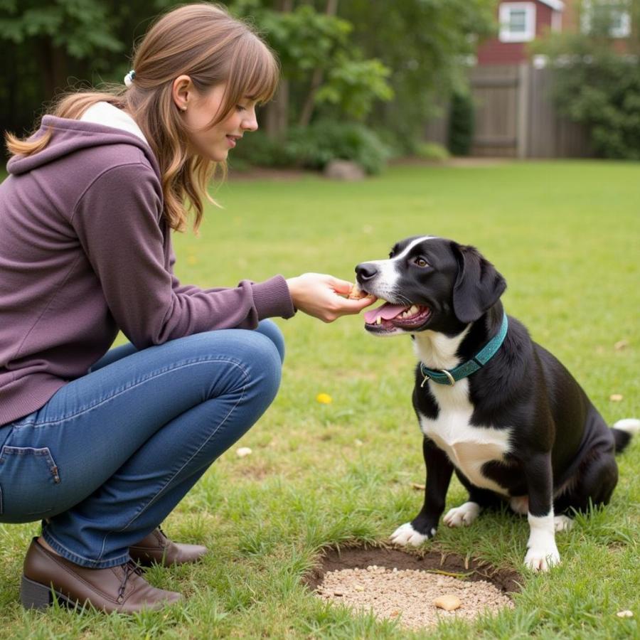 Rewarding Dog After Using Potty Area