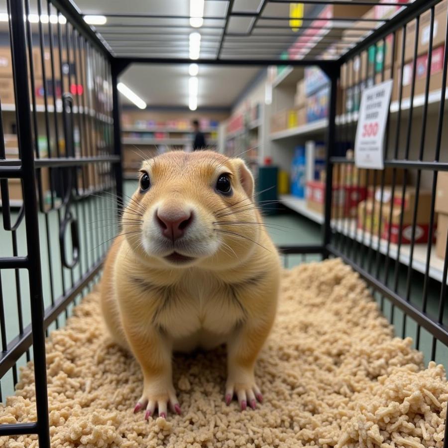 Prairie dog in a pet store