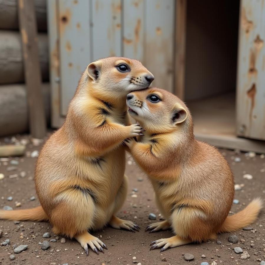 Prairie Dogs Socializing in a Minneapolis Home