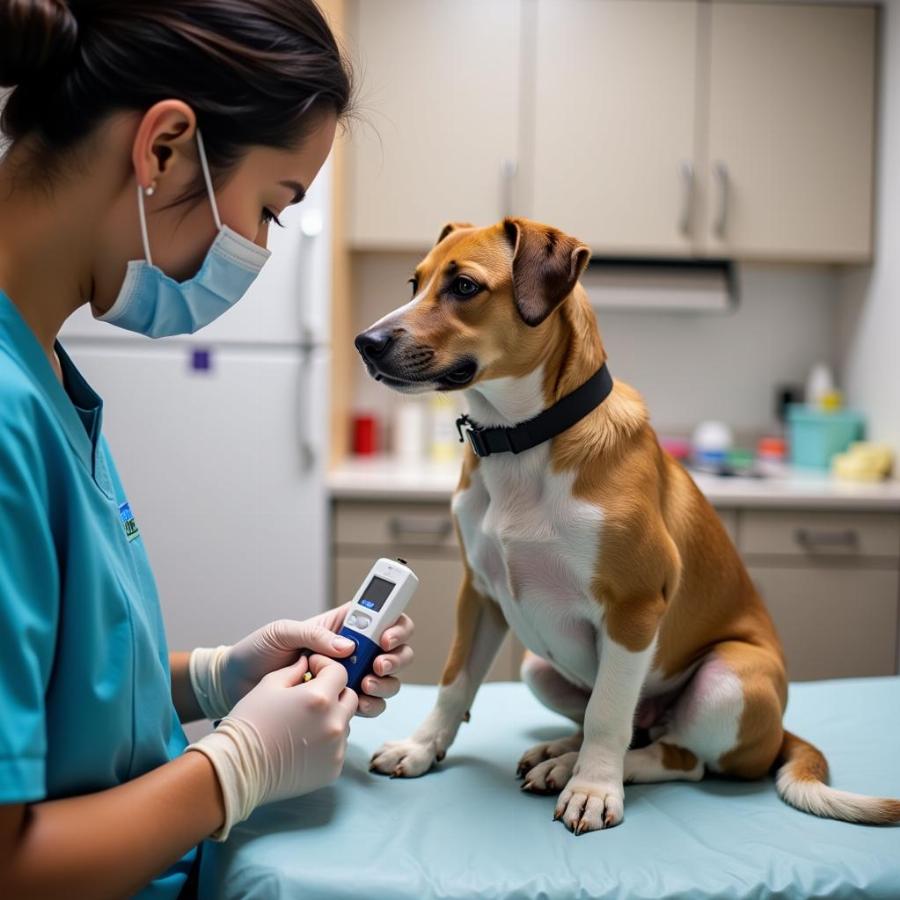 Dog undergoing pre-anesthetic bloodwork