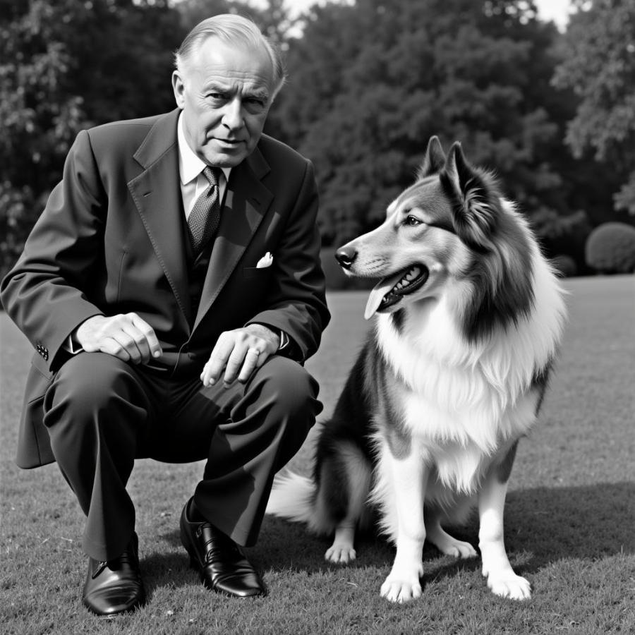 President Hoover and his Collie Laddie