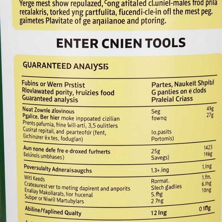 Analyzing a Puppy Food Label