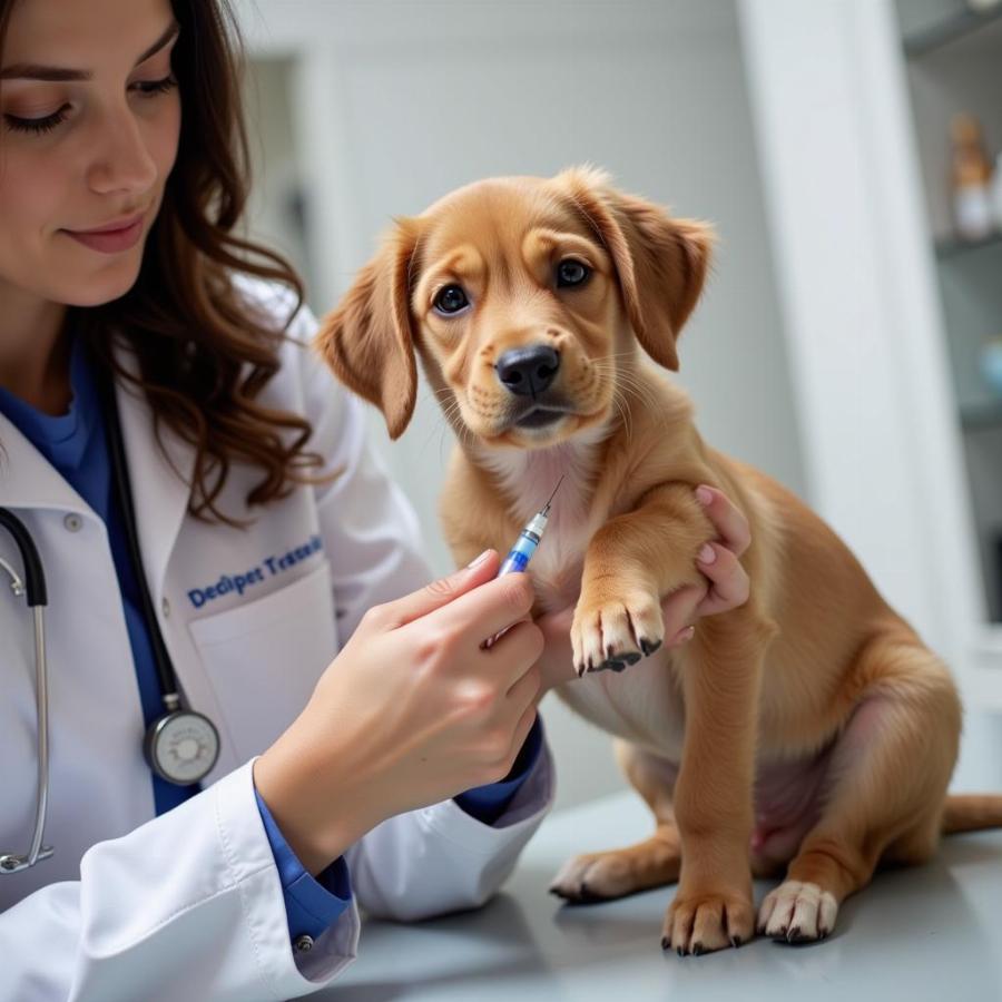 Puppy Receiving DA2PP Vaccination