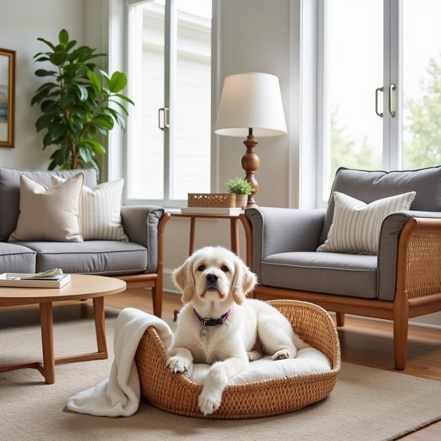 Rattan dog bed nâng tầm không gian sống