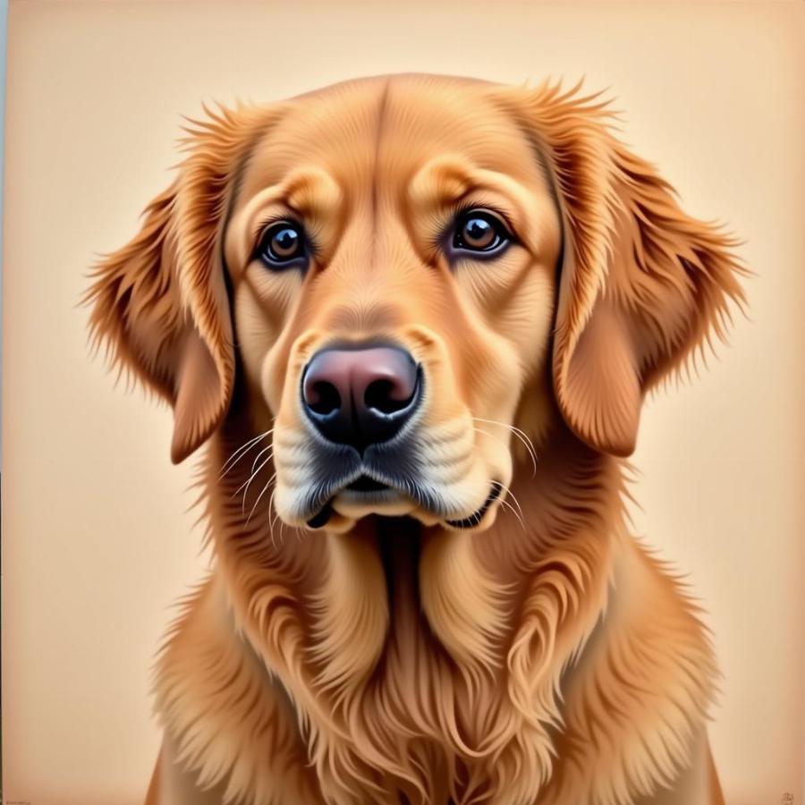 Realistic Dog Portrait Oil Painting