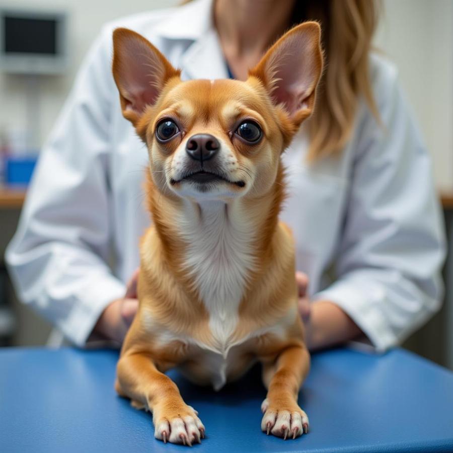 Red Chihuahua at the Vet