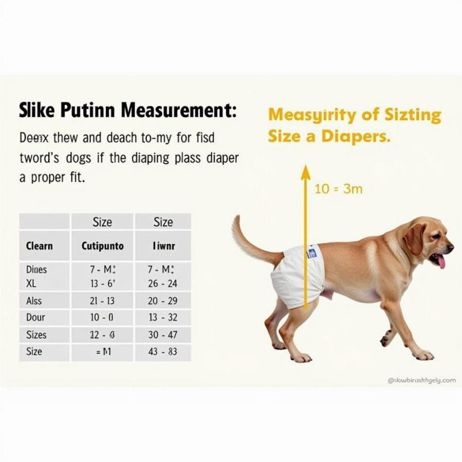 Reusable Female Dog Diapers Sizing Chart