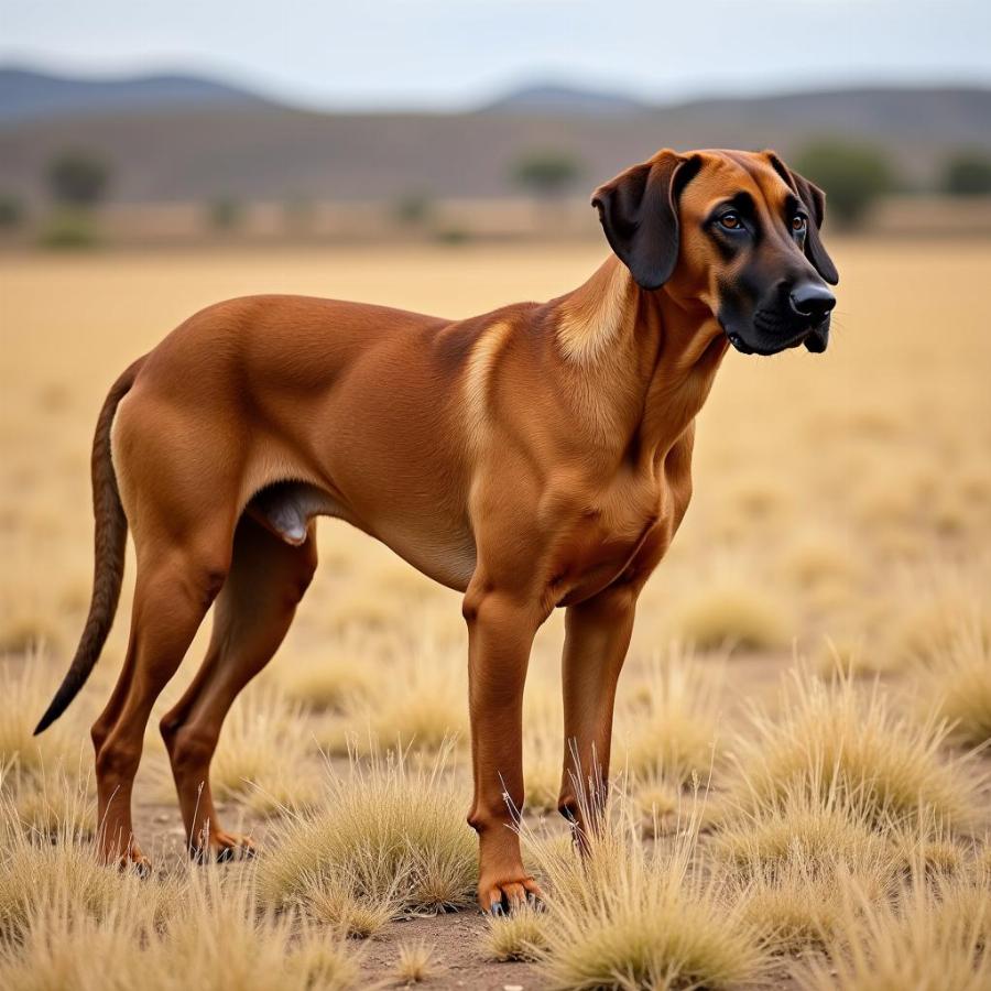 Chó săn sư tử Rhodesian Ridgeback đang săn mồi