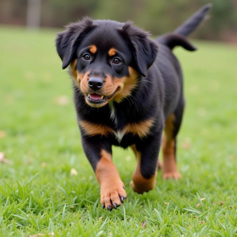 Rottweiler Bernese Mountain Dog Mix Playing Fetch